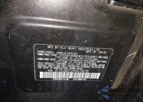 2017 Subaru Forester 2.5I Premium from USA, damaged, VIN JF2SJAECXHH478438